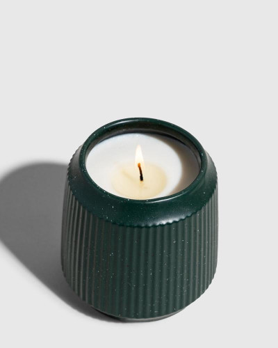 Green Ceramic Candle- Large Green Ceramic Candle- Large