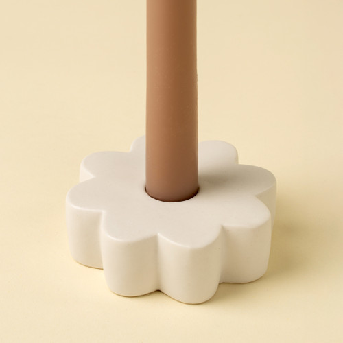 White Daisy Candle Holder