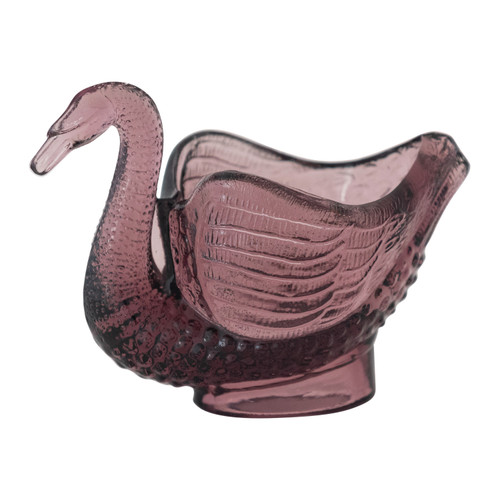 Purple Glass Swan Spoon Holder