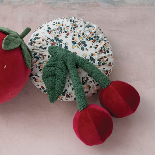 Cotton Velvet Cherry Pillow
