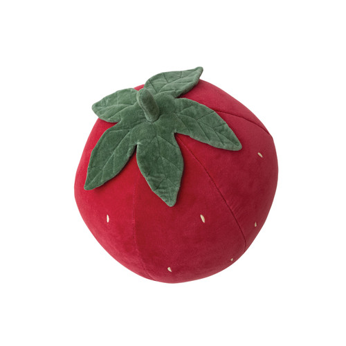 Cotton Velvet Strawberry Pillow