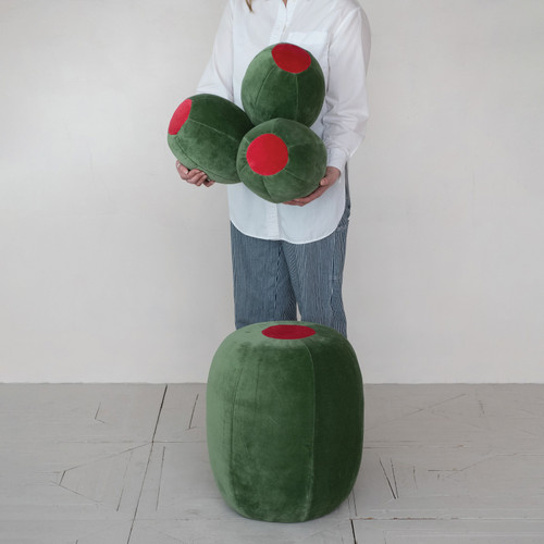 Cotton Velvet Olive Pillow