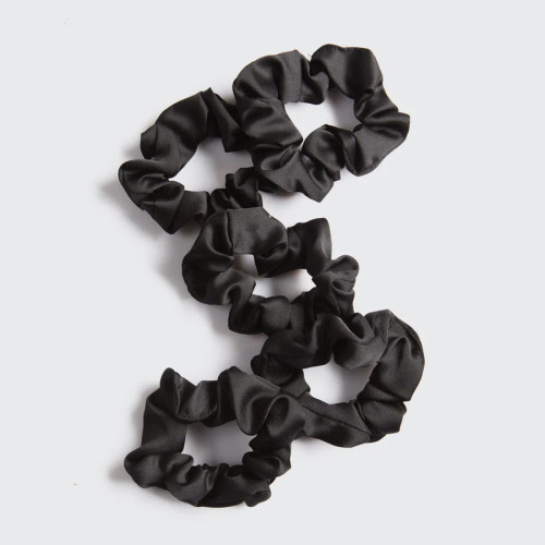 Satin Sleep Scrunchies 5pc- Black