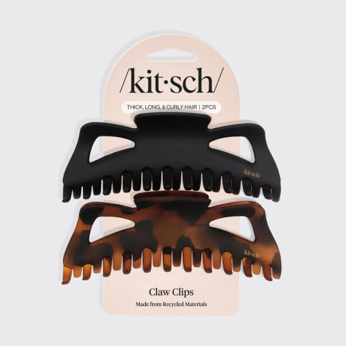 Recycle Plastic Jumbo Classic Claw Clip Black/Tort - 2pc Split