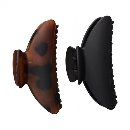 Medium Claw Clips 2pc Set- Black/Tort