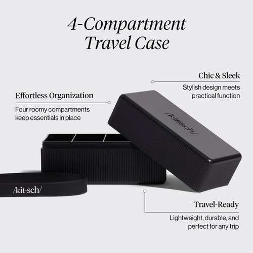 4 Compartment Travel Case - Black