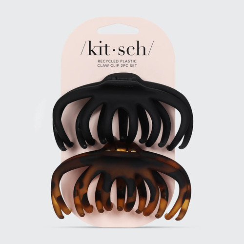 Large Claw Clip 2pc Set - Black & Tort