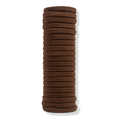 Fabric Seamless Hair Elastics 20pc Set - Chocolate