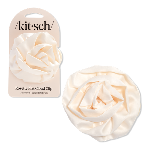 Satin Rosette M Flat Cloud Clip - Cream