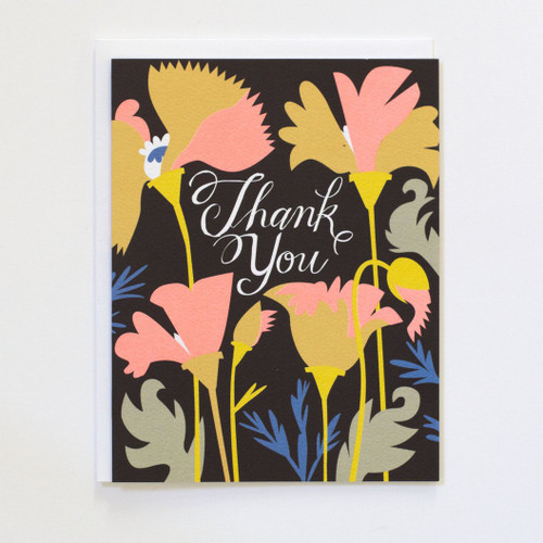 California Poppy Thank You Note Card