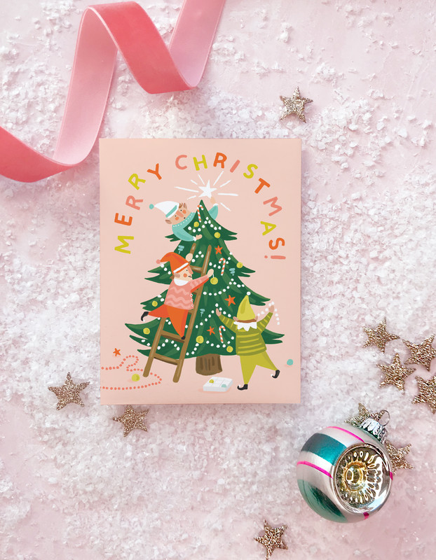 Elf Tree Note Card