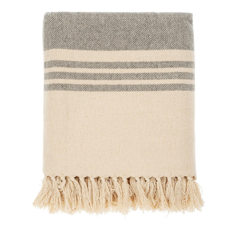 Beach Stripe Brushed Throw Blanket