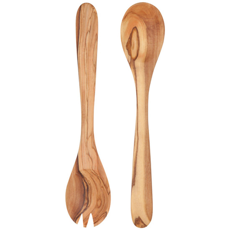 Olive Wood Salad Servers Set of 2