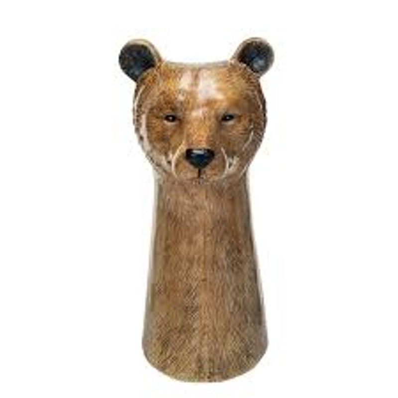Hand-Painted Bear Vase
