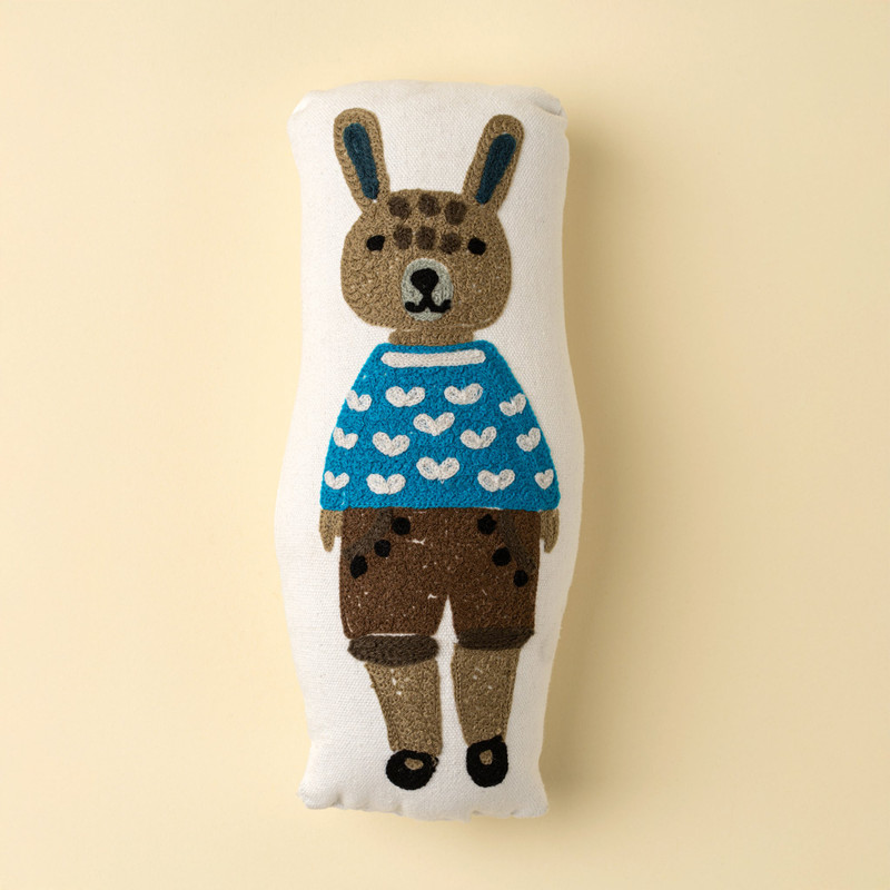 Embroidered Bunny Cushion