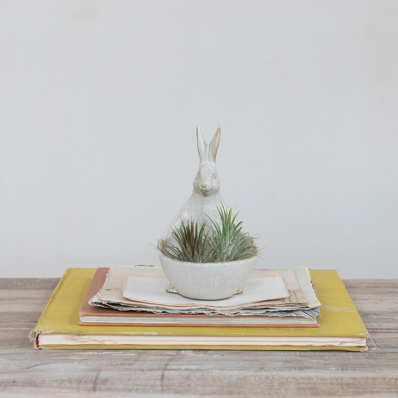 Rabbit Planter w/ Bowl