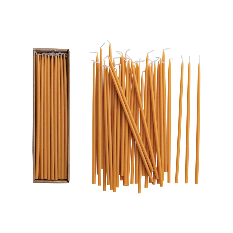 1/4" Thin Camel Taper Candles - Set of 36