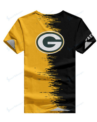 **(Official-NFL.Green Bay Packers Team Limited Edition Fashion Casual Womens V-Neck Tee-Shirts/All Over Double Sided Custom Graphic-3D-Printed Official Packers Team Logos & Official Packers Team Colors Design Game/Day Trendy Womens Tees)**