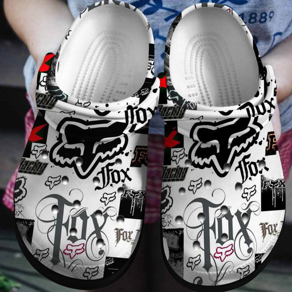 OFFICIAL-FOX-RACING-TRENDY-SPORT-SUMMER-CLOGS/OFFICIAL-CUSTOM-GRAPHIC-3D-PRINTED-FOX-RACING-LOGOS-ALL-OVER-DESIGN..