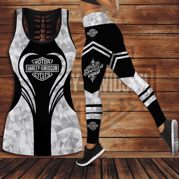 **(HARLEY-DAVIDSON-WOMENS-TANK-TOP & LEGGINGS-SETS/CUSTOM-GRAPHIC-3D-PRINTED-DOUBLE-SIDED-DESIGNED/OFFICIAL-CUSTOM-HARLEY-3D-LOGOS & OFFICIAL-CLASSIC-HARLEY-BLACK & SPECKLED-GREY-COLORS/PREMIUM-HARLEY-RIDING-TANK-TOP & HD-LEGGINGS-COMBO-SETS..)**