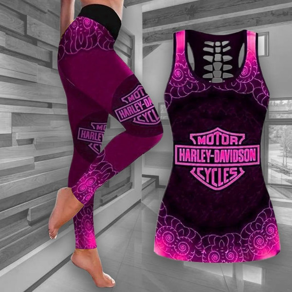 **(HARLEY-DAVIDSON-WOMENS-TANK-TOP & LEGGINGS-SETS/CUSTOM-GRAPHIC-3D-PRINTED-DOUBLE-SIDED-DESIGNED/OFFICIAL-CUSTOM-HARLEY-3D-LOGOS & OFFICIAL-CLASSIC-HARLEY-MIDNIGHT-BLACK & HOT-PURPLE-COLORS/PREMIUM-HARLEY-RIDING-TANK-TOP & HD-LEGGINGS-COMBO-SETS)**