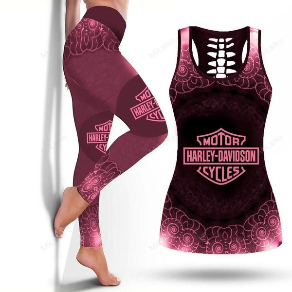**(HARLEY-DAVIDSON-WOMENS-TANK-TOP & LEGGINGS-SETS/CUSTOM-GRAPHIC-3D-PRINTED-DOUBLE-SIDED-DESIGNED/OFFICIAL-CUSTOM-HARLEY-3D-LOGOS & OFFICIAL-CLASSIC-HARLEY-BLACK & NEON-PINK-COLORS/PREMIUM-HARLEY-RIDING-TANK-TOP & HD-LEGGINGS-COMBO-SETS)**