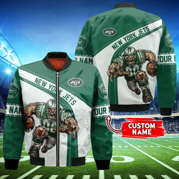 **(N.F.L.NEW-YORK-JETS-TEAM-SPORT-JACKETS/ADD-YOUR-OWN-CUSTOM-NAME-OR-TEXT/OFFICIAL-BILLS-TEAM-COLORS & OFFICIAL-BILLS-TEAM-LOGOS/GRAPHIC-3D-PRINTED-DOUBLE-SIDED-ALL-OVER-TEAM-DESIGN/WARM-PREMIUM-N.F.L.BILLS-TEAM-SPORT-JACKETS)**
