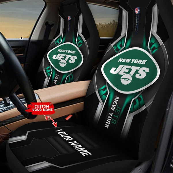 NFL.NEW-YORK-JETS-TEAM-CLASSIC-LOGOS-CAR-SEAT-PREMIUM-COVERS/ADD-YOUR-OWN-CUSTOM-PERSONALIZED-NAME-OR-TEXT-ON BOTH-SEAT-COVERS/BIG-CUSTOM-GRAPHIC-3D-PRINTED-JETS-TEAM-DESIGN-DOUBLE-CAR-SEAT-COVERS...