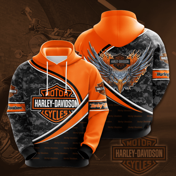 HARLEY-DAVIDSON-MOTORCYCLE-BIKERS-PULLOVER-HOODIE/CUSTOMIZED-GRAPHIC-3D-PRINTED-BIG-HD-WINGED-EAGLE-DESIGN...