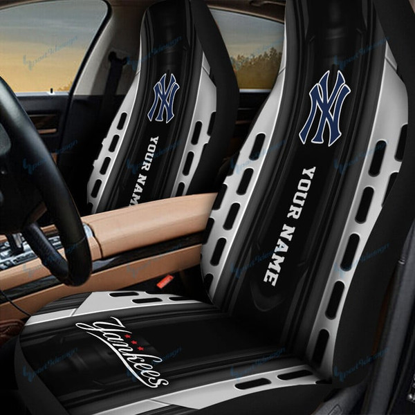 MLB.NEW-YORK-YANKEES-TEAM-CLASSIC-LOGOS-CAR-SEAT-PREMIUM-COVERS/ADD-YOUR-OWN-CUSTOM-PERSONALIZED-NAME-OR-CUSTOM-TEXT-ON BOTH-SEAT-COVERS/BIG-CUSTOM-GRAPHIC-3D-PRINTED-MLB.YANKEESS-TEAM-CUSTOM-DESIGN-DOUBLE-CAR-SEAT-COVERS...