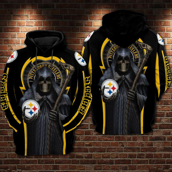 **(NFL.PITTSBURGH-STEELERS-TEAM-PULLOVER-HOODIES/CUSTOM-3D-STEELERS-OFFICIAL-LOGOS & OFFICIAL-CLASSIC-STEELERS-TEAM-COLORS/DETAILED-GRAPHIC-3D-PRINTED-DOUBLE-SIDED-DESIGN/PREMIUM-NFL.STEELERS-HOODED-GRIM-REAPER-THEMED-PULLOVER-HOODIES)**