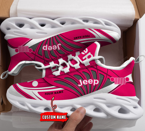 **(JEEP-BRAND-LADIES-NEON-PINK-SNEAKERS/OFFICIAL-CLASSIC-JEEP-EMBLEMS/ADD YOUR OWN CUSTOM NAME OR SPECIAL CUSTOM TEXT TO EACH SNEAKER/DOUBLE-SIDED-ALL-OVER-GRAPHIC-3D-PRINTED-JEEP-DESIGNER-PINK-SNEAKERS)**