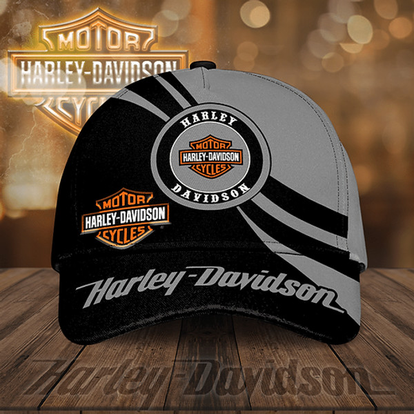 OFFICIAL-HARLEY-DAVIDSON-MOTORCYCLE-BIKER-HAT/CUSTOMIZED-TWO-TONE-COLOR-3D-PRINTED-HARLEY-LOGOS