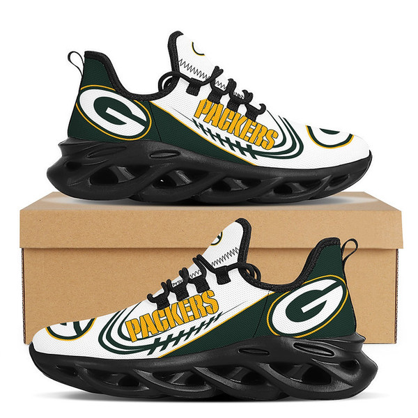 OFFICIAL-NFL.GREEN-BAY-PACKERS-SPORT-SHOES/CUSTOM-3D-PACKERS-TEAM-BLACK-SOLES-DESIGN!