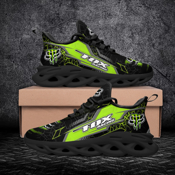 OFFICIAL-MONSTER-ENERGY & FOX-RACING-SPORT-RUNNING-SHOES/NEW-CUSTOM-GRAPHIC-3D-LOGOS-DESIGN/PREMIUM-RUGGED-BLACK-OUTER-SOLES-DESIGN..