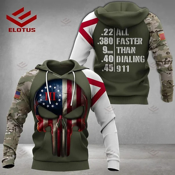 OFFICIAL-2ND-AMENDMENT-CAMO-PULLOVER-HOODIE/CUSTOM-PRINTED-PUNISHER-SKULL-DESIGN