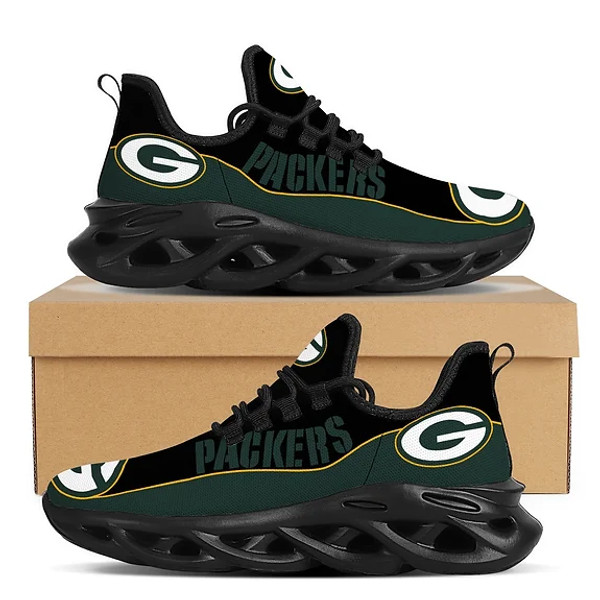 OFFICIAL-NFL.GREEN-BAY-PACKERS-TEAM-SPORT-RUNNING-SHOES/CUSTOM-3D-PACKERS-BLACK-SOLES-DESIGN!