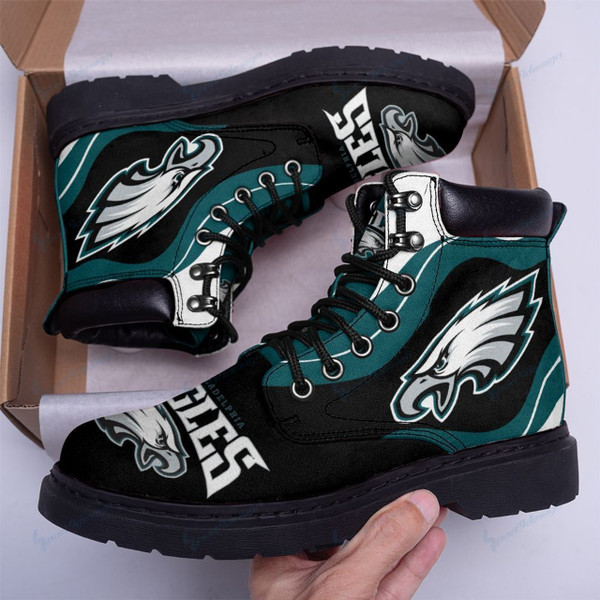 OFFICIAL-NFL.PHILADELPHIA-EAGLES-TEAM-SPORT-RUGGED-BOOTS/ALL-NEW-CUSTOMIZED-GRAPHIC-3D-PRINTED-EAGLES-TEAM-RUGGED-BLACK-OUTER-SOLE-STYLE-SPORT-BOOT-DESIGN!!