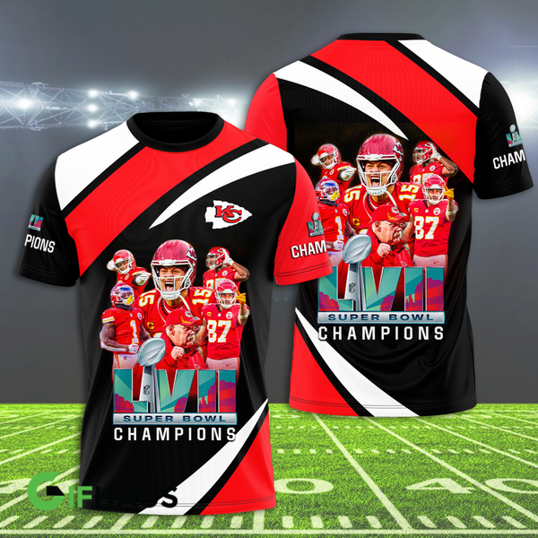 **(N.F.L.KANSAS-CITY-CHIEFS-TEAM-TEES/WINNING-SUPER-BOWL-LVII-CHAMPIONS-TEAM/CUSTOM-CHIEFS-LOGOS & OFFICIAL-CHIEFS-CLASSIC-TEAM-COLORS/DETAILED-GRAPHIC-3D-PRINTED-DOUBLE-SIDED-ALL-OVER-CUSTOM-PRINTED-TEAM-DESIGN/PREMIUM-N.F.L.CHIEFS-FAN-TEES)**