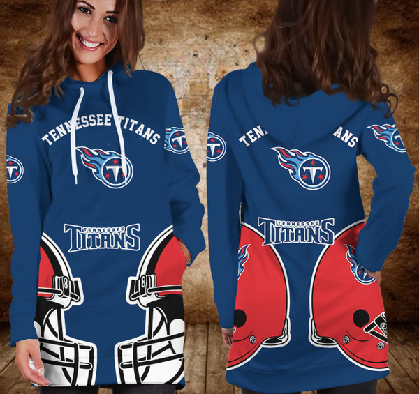 **(NFL.Tennssee-Titans Team Limited-Edition Trendy Casual Game-Day Custom Mid-Length Over The Hip/Butt Longer Pullover Team Short Dress Hoodie)**