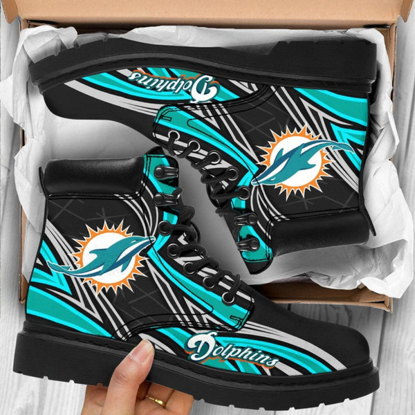 OFFICIAL-NFL.MIAMI-DOLPHINS-TEAM-SPORT-RUGGED-BOOTS/ALL-NEW-CUSTOMIZED-GRAPHIC-3D-PRINTED-DOLPHINS-TEAM-LOGOS-RUGGED-BLACK-OUTER-SOLE-STYLE-SPORT-BOOT-DESIGN...