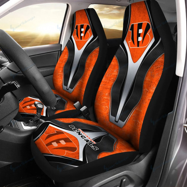 NFL.CINCINNATI-BENGALS-TEAM-CLASSIC-LOGOS-PREMIUM-CAR-SEAT-COVERS/BIG-GRAPHIC-3D-CUSTOM-PRINTED-BENGALS-TEAM-DESIGN-DOUBLE-MATCHING-CAR-SEAT-COVERS..