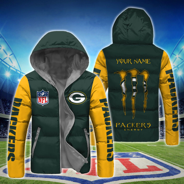 **(N.F.L.GREEN-BAY-PACKERS-TEAM-HOODED-SPORT-DOWN-JACKETS/ADD-YOUR-PERSONALIZED-NAME-OR-SPECIAL-CUSTOM-TEXT-ON-BACK/OFFICIAL-PACKERS-TEAM-LOGOS & OFFICIAL-CLASSIC-PACKERS-TEAM-COLORS/WARM-PREMIUM-N.F.L.PACKERS-TEAM-HOODED-SPORT-JACKETS)**