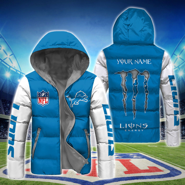 **(N.F.L.DETRIOT-LIONS-TEAM-HOODED-SPORT-DOWN-JACKETS/ADD-YOUR-PERSONALIZED-NAME-OR-SPECIAL-CUSTOM-TEXT-ON-BACK/OFFICIAL-LIONS-TEAM-LOGOS & OFFICIAL-CLASSIC-LIONS-TEAM-COLORS/WARM-PREMIUM-N.F.L.LIONS-TEAM-HOODED-SPORT-JACKETS)**