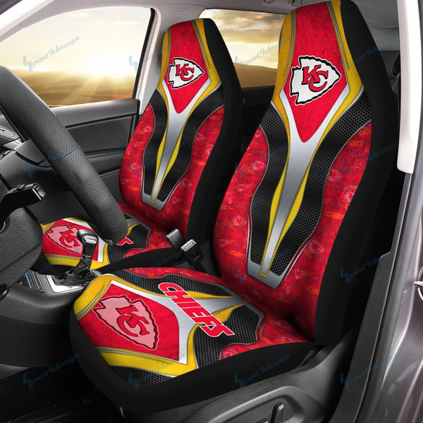 NFL.KANSAS-CITY-CHIEFS-TEAM-CLASSIC-LOGOS-CAR-SEAT-PREMIUM-COVERS/BIG-GRAPHIC-3D-CUSTOM-PRINTED-TEAM-DESIGN-DOUBLE-CAR-SEAT-COVERS...