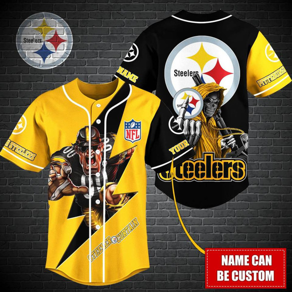 **(N.F.L.PITTSBURGH-STEELERS-TEAM-FAN-JERSEYS/CUSTOM-GRAPHIC-3D-PRINTED-DETAILED-DOUBLE-SIDED-DESIGN/ADD-YOUR-OWN-CUSTOM-PERSONAL-NAME-OR-TEXT/OFFICIAL-STEELERS-TEAM-LOGOS & OFFICIAL-STEELERS-TEAM-COLORS/TRENDY-PREMIUM-NFL.STEELERS-TEAM-JERSEYS)**