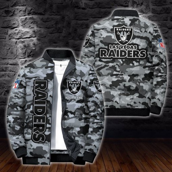 NFL.LAS-VEGAS-RAIDERS-TEAM-SPORT-CAMO.PUFFER-JACKETS/ADD-YOUR-OWN-CUSTOM-NAME-OR-TEXT/OFFICIAL-RAIDERS-TEAM-COLORS & OFFICIAL-RAIDERS-TEAM-LOGOS/GRAPHIC-3D-PRINTED-DOUBLE-SIDED-ALL-OVER-TEAM-DESIGN/PREMIUM-NFL.RAIDERS-TEAM-PUFFER-CAMO.JACKETS.