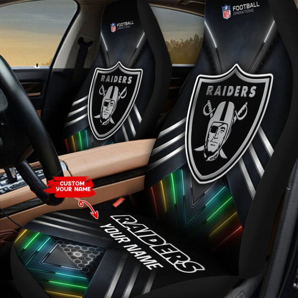 NFL.LAS-VEGAS-RAIDERS-TEAM-CLASSIC-3D-LOGOS-CAR-SEAT-PREMIUM-COVERS/ADD-YOUR-OWN-CUSTOM-PERSONALIZED-NAME-OR-SPECIAL-CUSTOM-TEXT-ON BOTH-SEAT-COVERS/BIG-CUSTOM-GRAPHIC-3D-PRINTED-NFL.RAIDERS-TEAM-DESIGN/PREMIUM-DOUBLE-MATCHING-CAR-SEAT-COVERS..