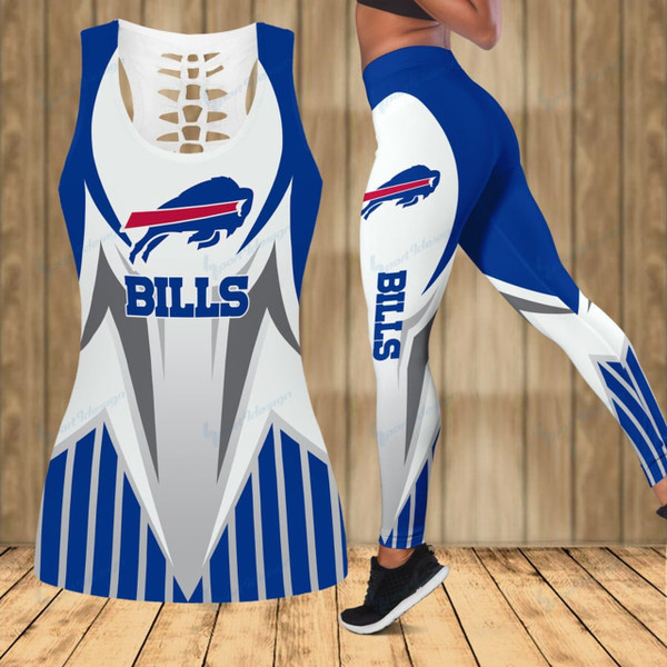 NFL.Buffalo Bills Team/High Waist Push Up Custom Graphic-3D-Printed Premium Womens NFL.Bills Team Leggings & Bills Team Custom Tank Top/Matching-Combo-Sets/Add Your Own Name Or Special Custom Text Down Tank Tops Left Side As Shown..