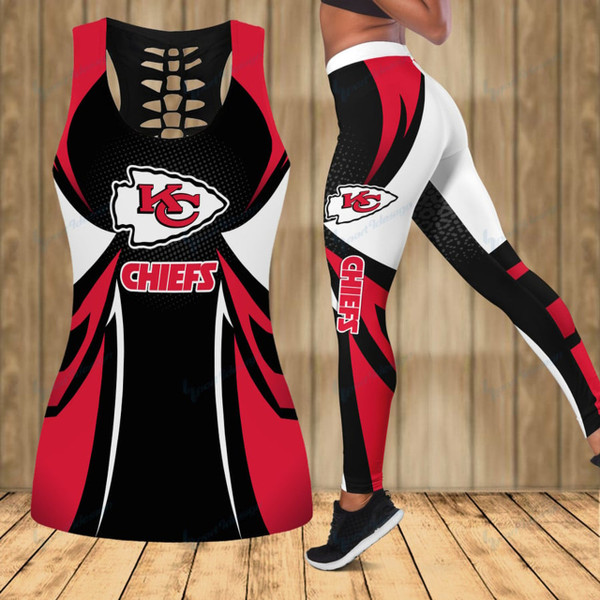 NFL.Kansas City Chiefs Team/High Waist Push Up Custom Graphic-3D-Printed Premium Womens NFL.Chiefs Team Leggings & Chiefs Team Custom Tank Top/Matching-Combo-Sets/Add Your Own Name Or Special Custom Text Down Tank Tops Left Side As Shown..